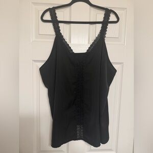 Elegant Black Lace Trim Women's Top